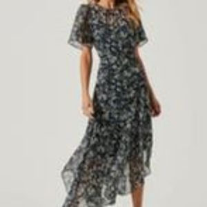 ASTR the label blue and green hi low dress size XS